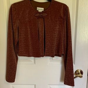 Vintage Julian Wilder Short Cropped Party Jacket Size 7 Brown/Burgundy